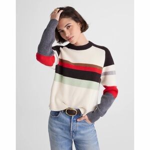 NWT! Madewell - Raglan-Sleeve Sweater in Colorblock Merino Wool - Size Medium